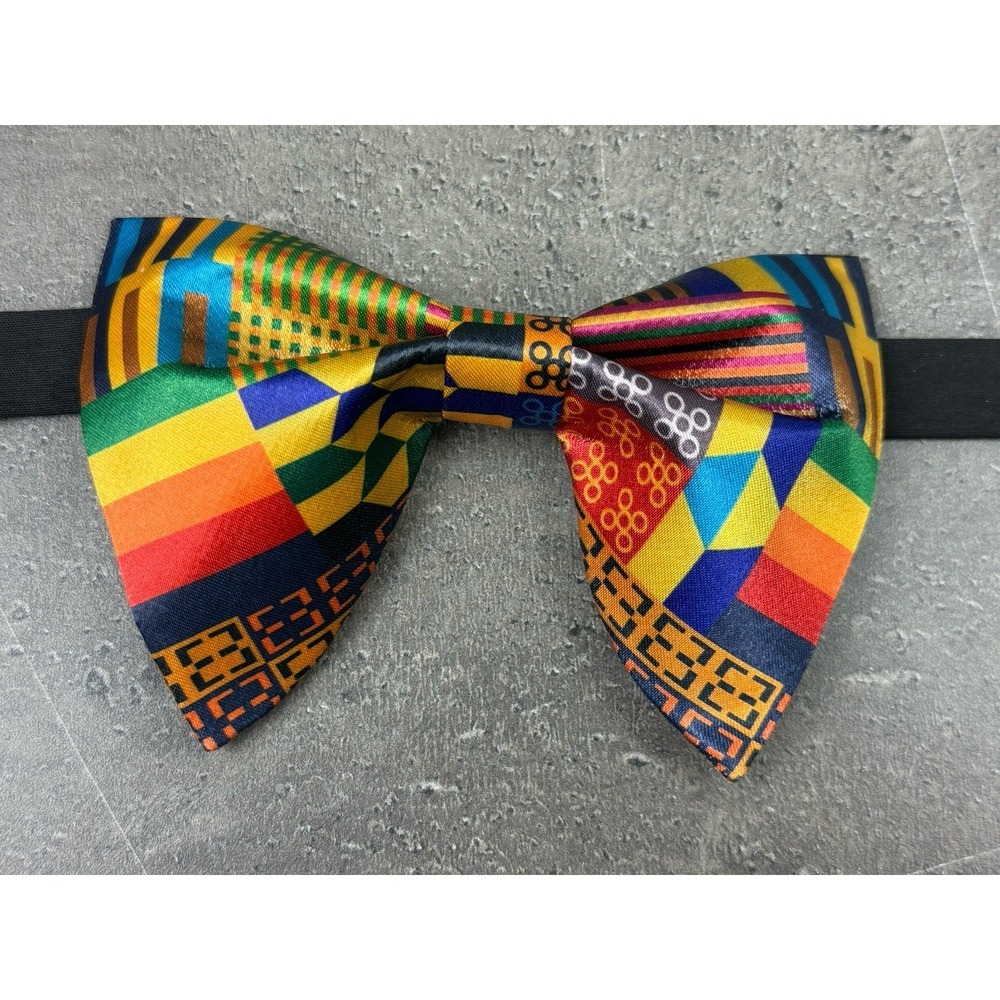 Handmade Men's African Print Kente Bow Tie Pre-tied Colorful